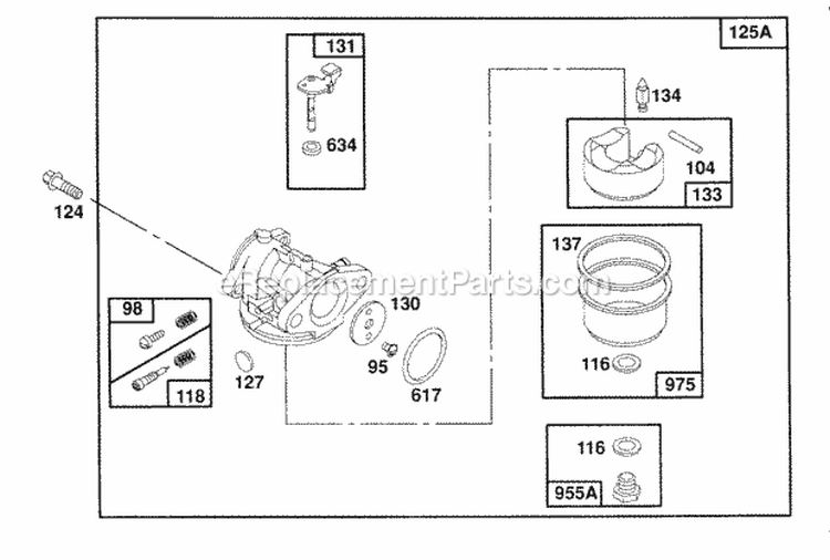 Page D Diagram and Parts List for 122802-3413-01  Briggs and Stratton Engine